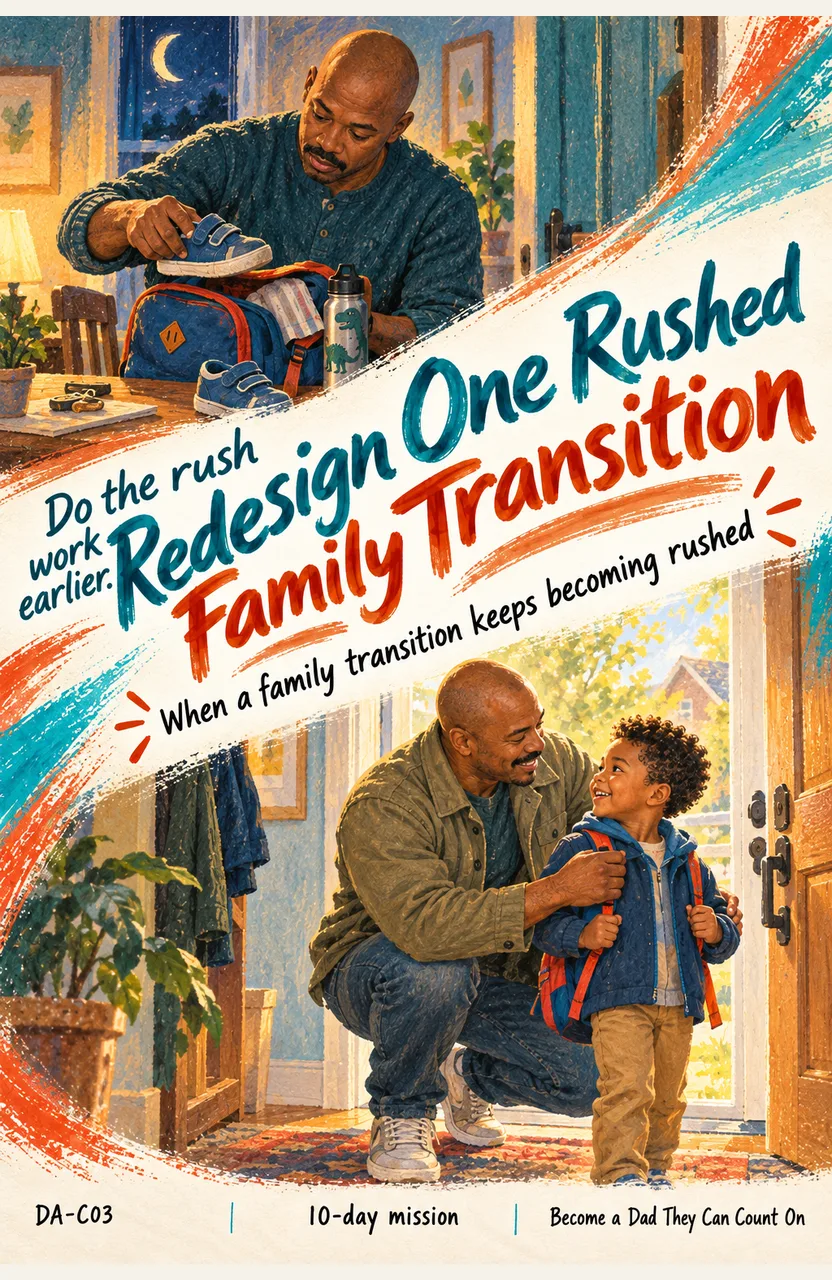 Redesign One Rushed Family Transition When: a regular departure or arrival keeps becoming rushed