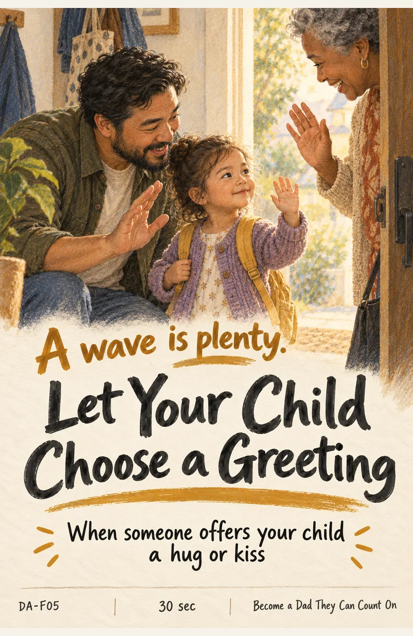 Let Your Child Choose a Greeting When: someone offers your child a hug or kiss