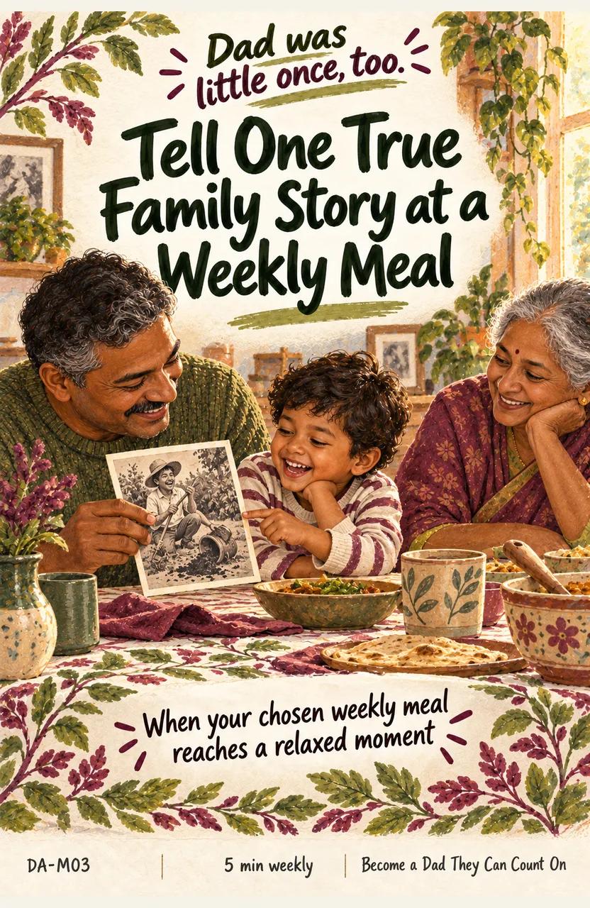 Tell One True Family Story at a Weekly Meal When: your chosen weekly meal reaches a relaxed moment