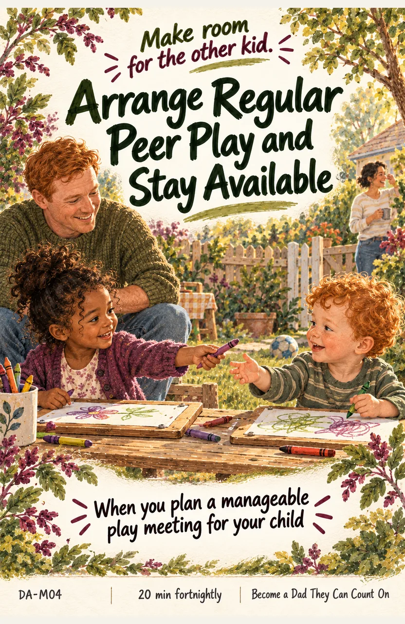 Arrange Regular Peer Play and Stay Available When: you plan a manageable play meeting for your child