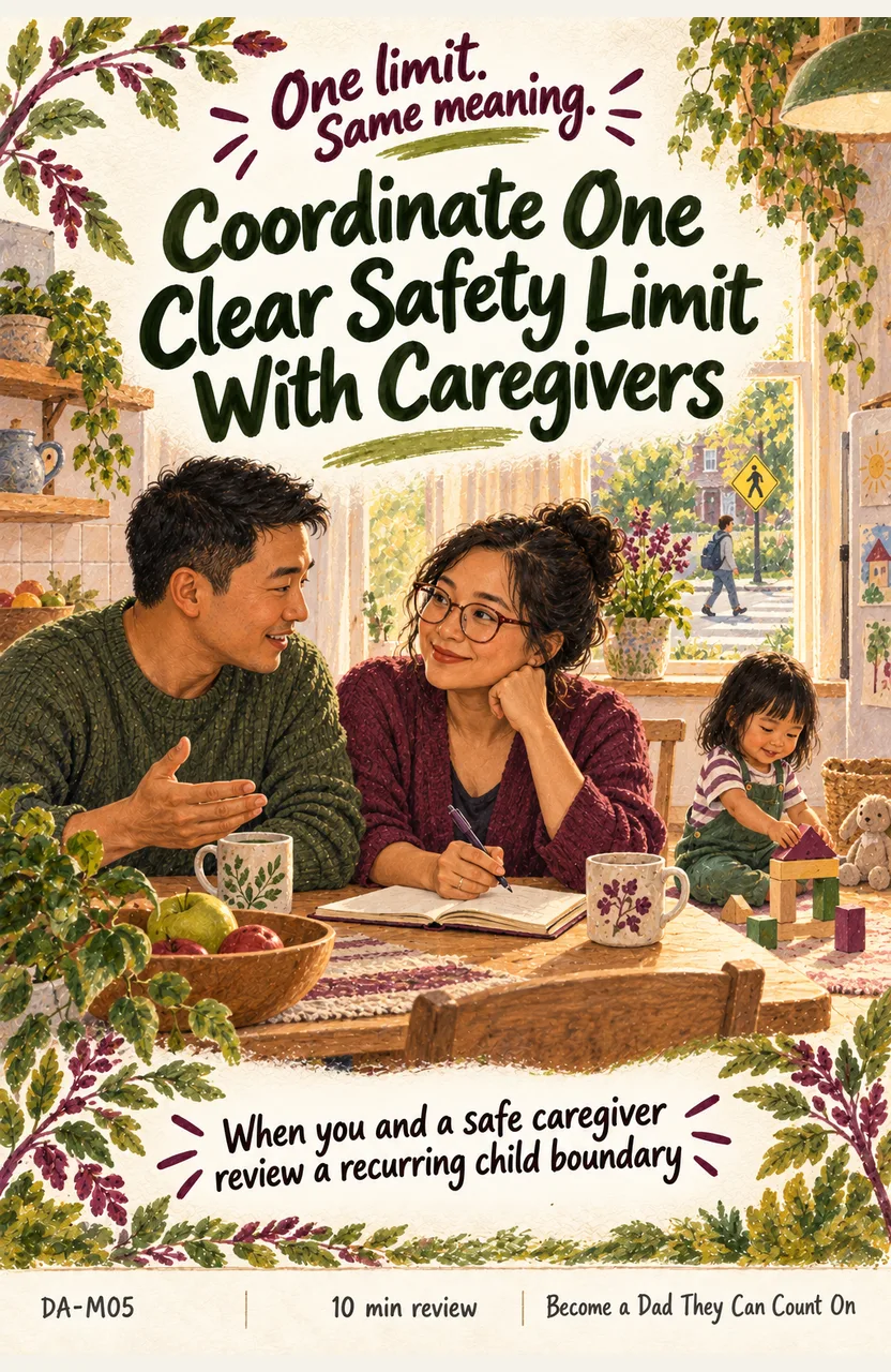 Coordinate One Clear Safety Limit With Caregivers When: you and a safe caregiver review a recurring child boundary