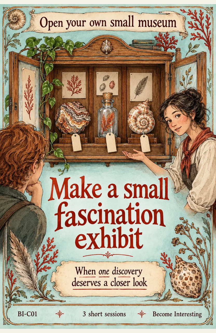 Make a small exhibit of one fascination When: one discovery makes you want to show more