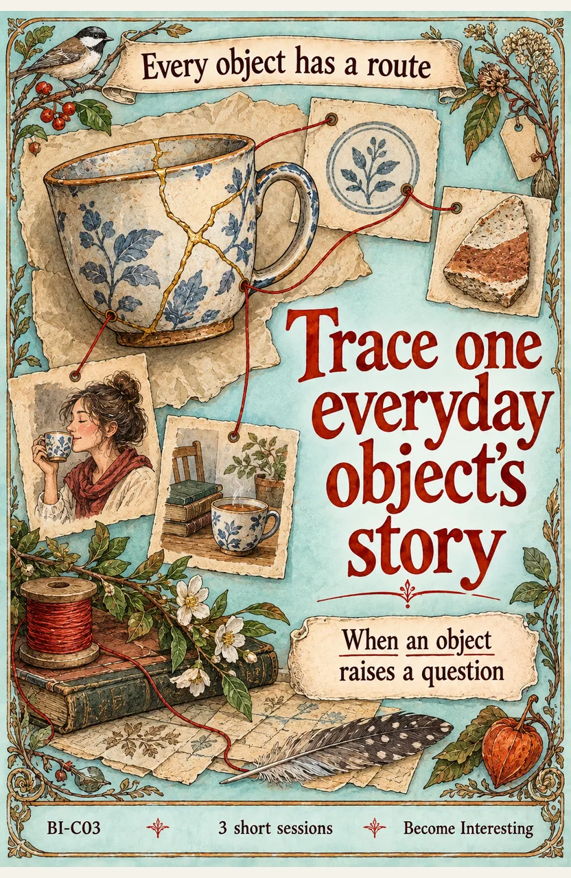 Trace the story of one everyday object When: an object raises a question