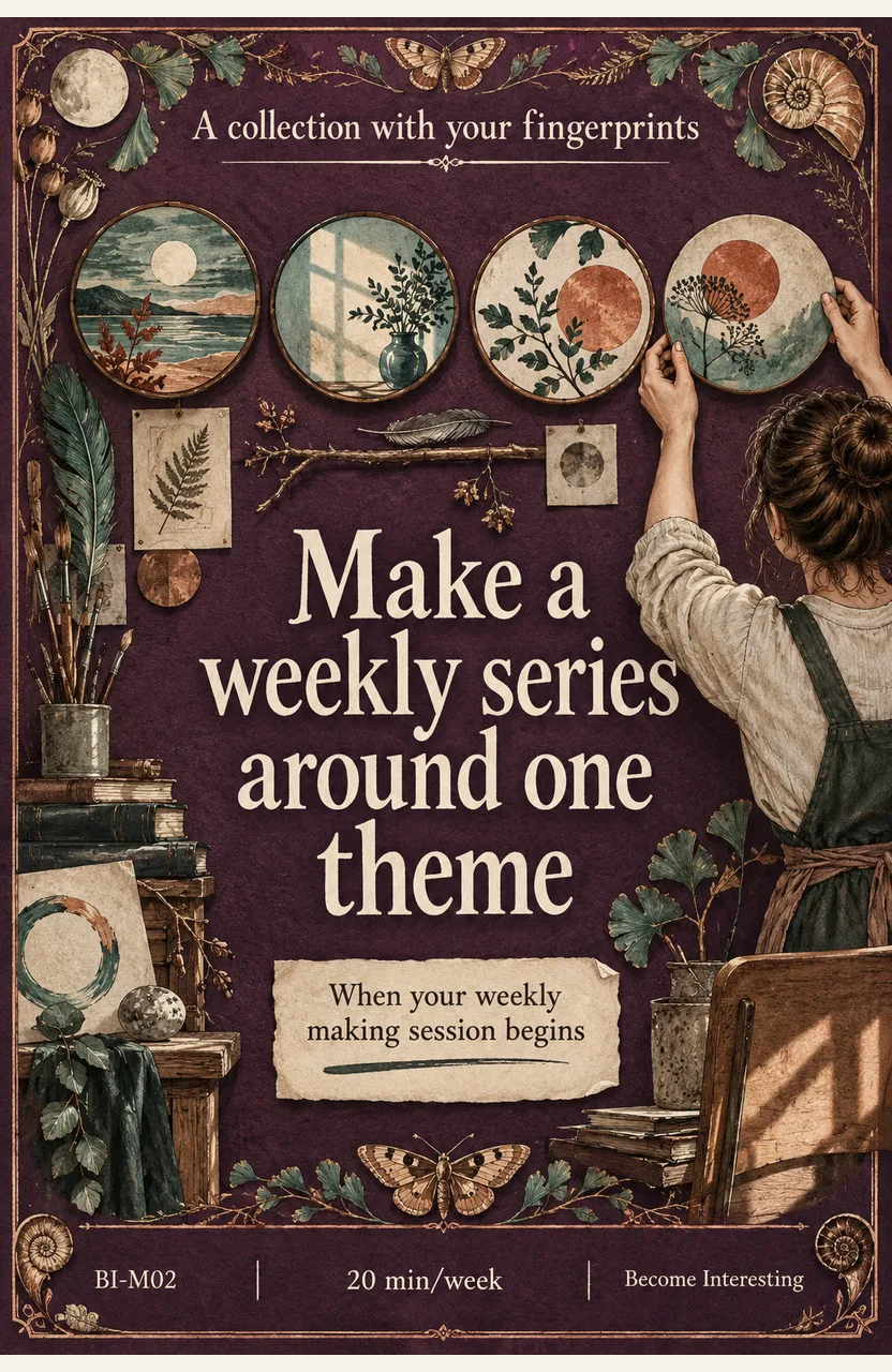 Make a weekly series around one theme When: your chosen weekly making session begins