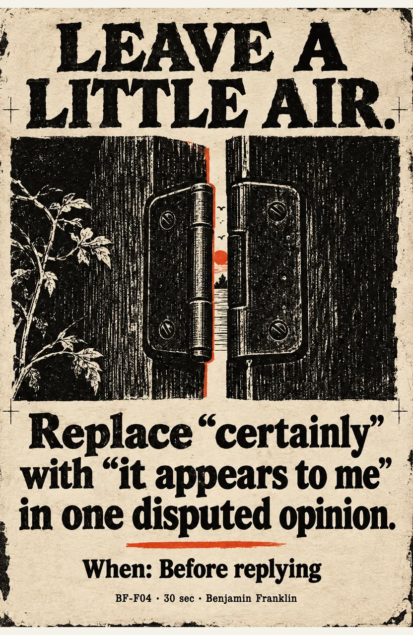 Replace “certainly” with “it appears to me” in one disputed opinion. When: Before replying