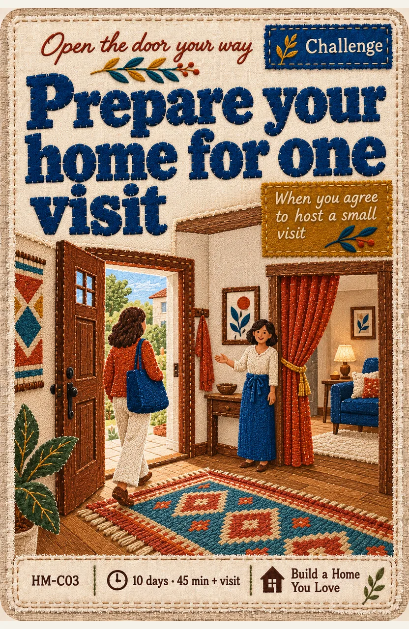 Prepare your home for one visit When: you agree to host a small visit