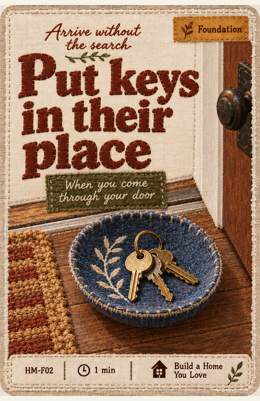 Put keys in their place When: you come through your door
