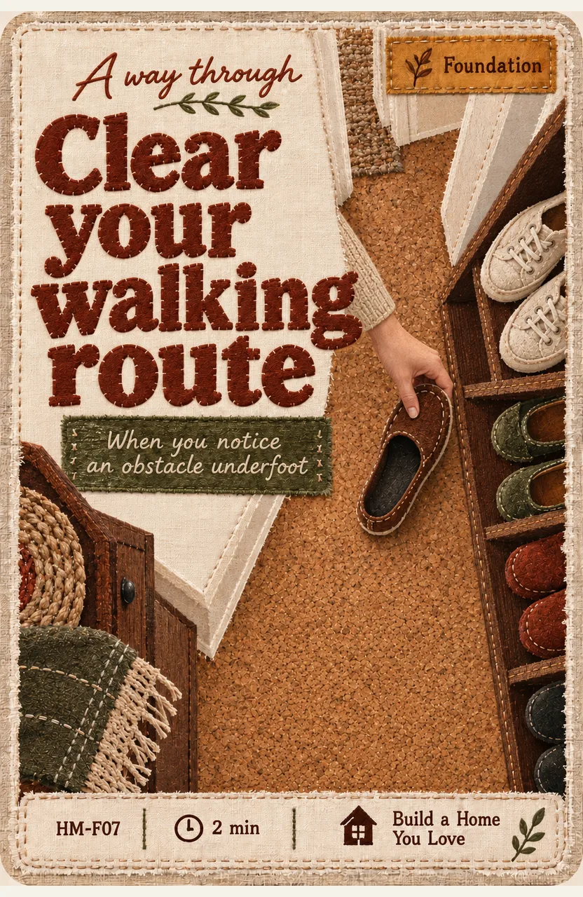 Clear your walking route When: you notice an obstacle underfoot