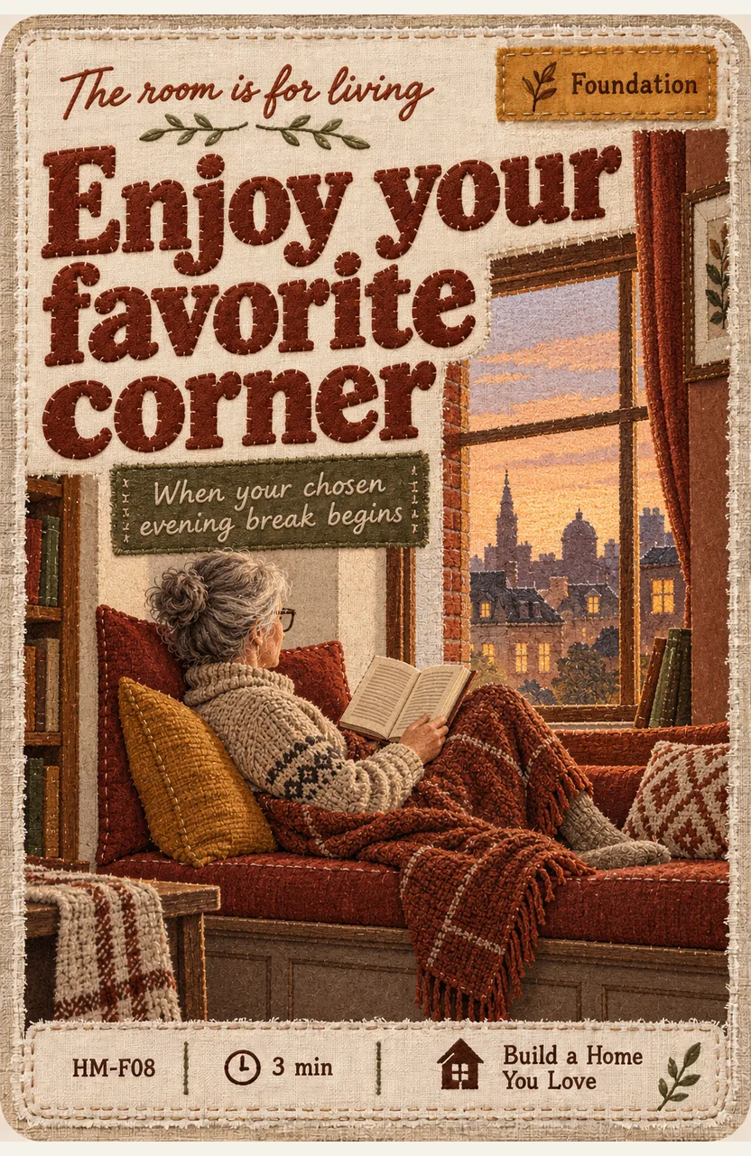 Enjoy your favorite corner When: your chosen evening break begins