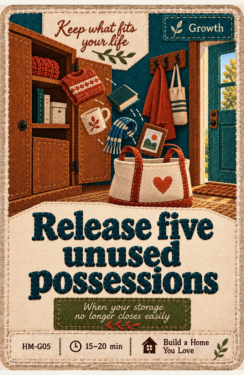 Release five unused possessions When: your storage no longer closes easily