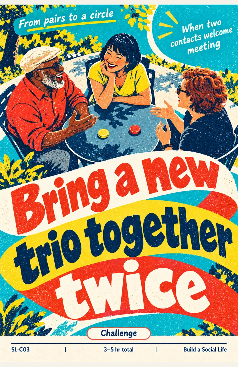 Bring a new trio together twice When: two contacts welcome meeting