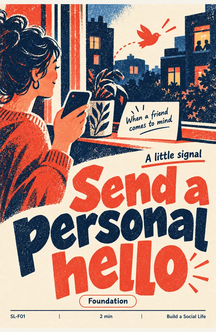 Send a personal hello When: someone you like comes to mind during a break