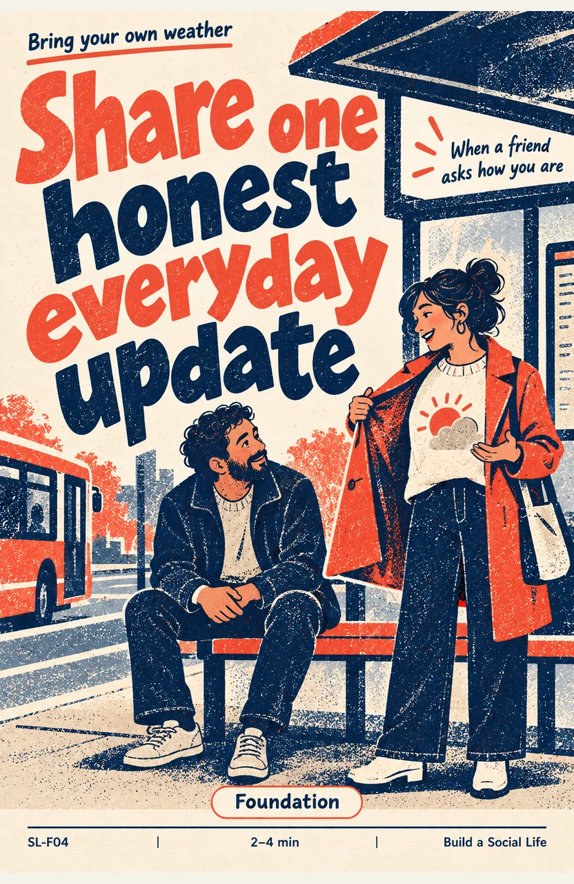 Share one honest everyday update When: a friend asks how you are