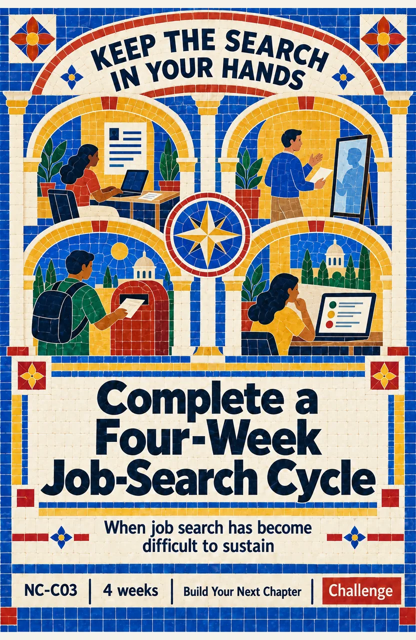 Complete a Four-Week Job-Search Cycle When: job search has become difficult to sustain
