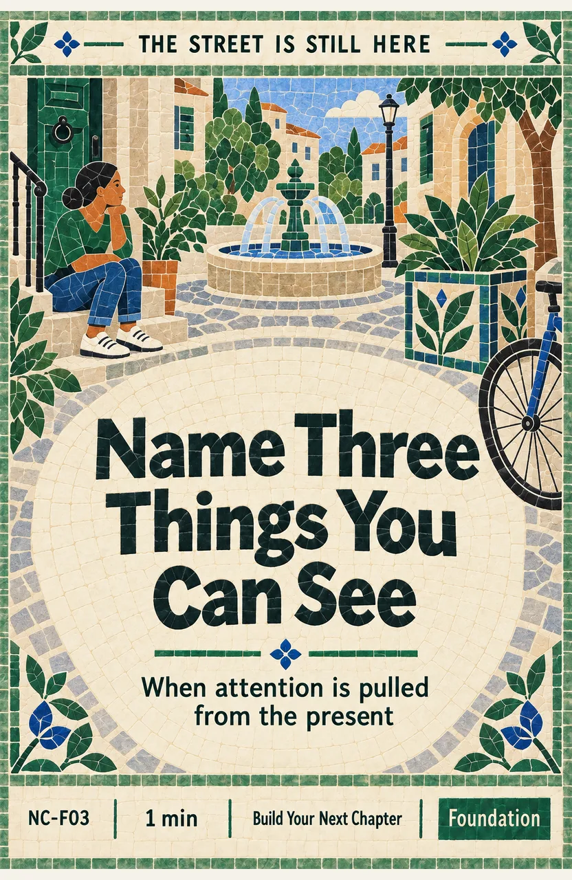 Name Three Things You Can See When: attention is pulled from the present