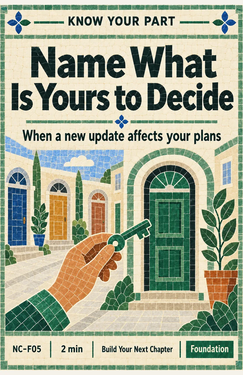 Name What Is Yours to Decide When: a new update affects your plans