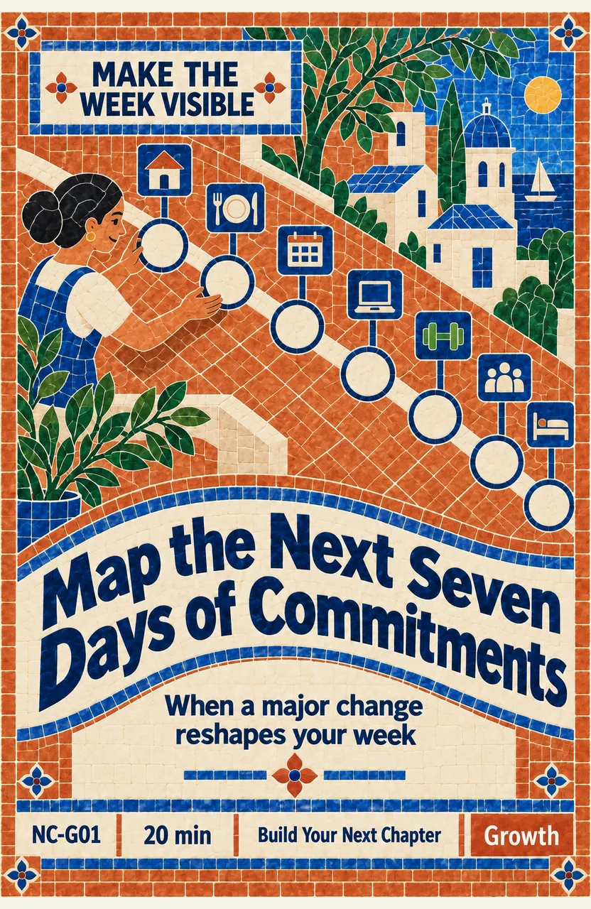 Map the Next Seven Days of Commitments When: a major change reshapes your week