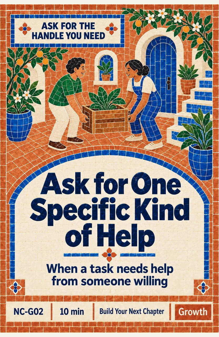 Ask for One Specific Kind of Help When: a task needs help from someone willing