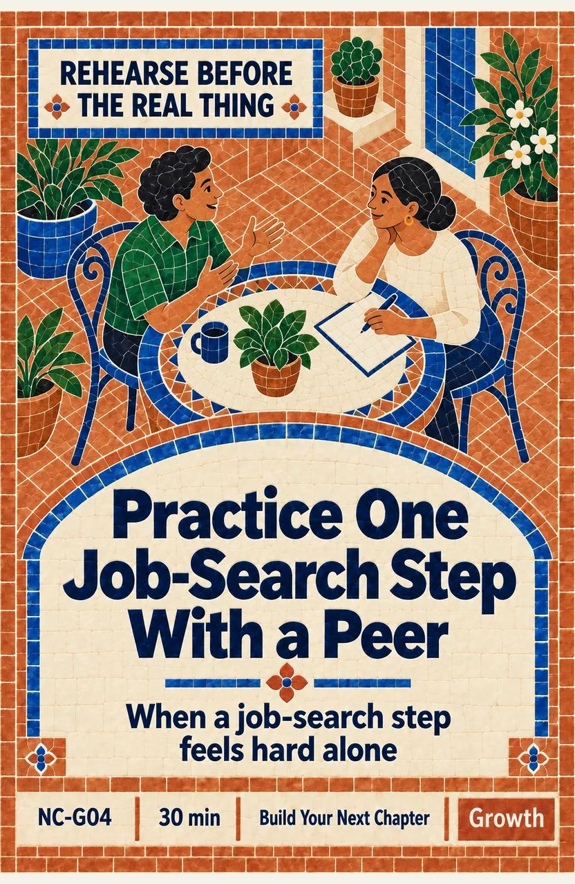 Practice One Job-Search Step With a Peer When: a job-search step feels hard alone