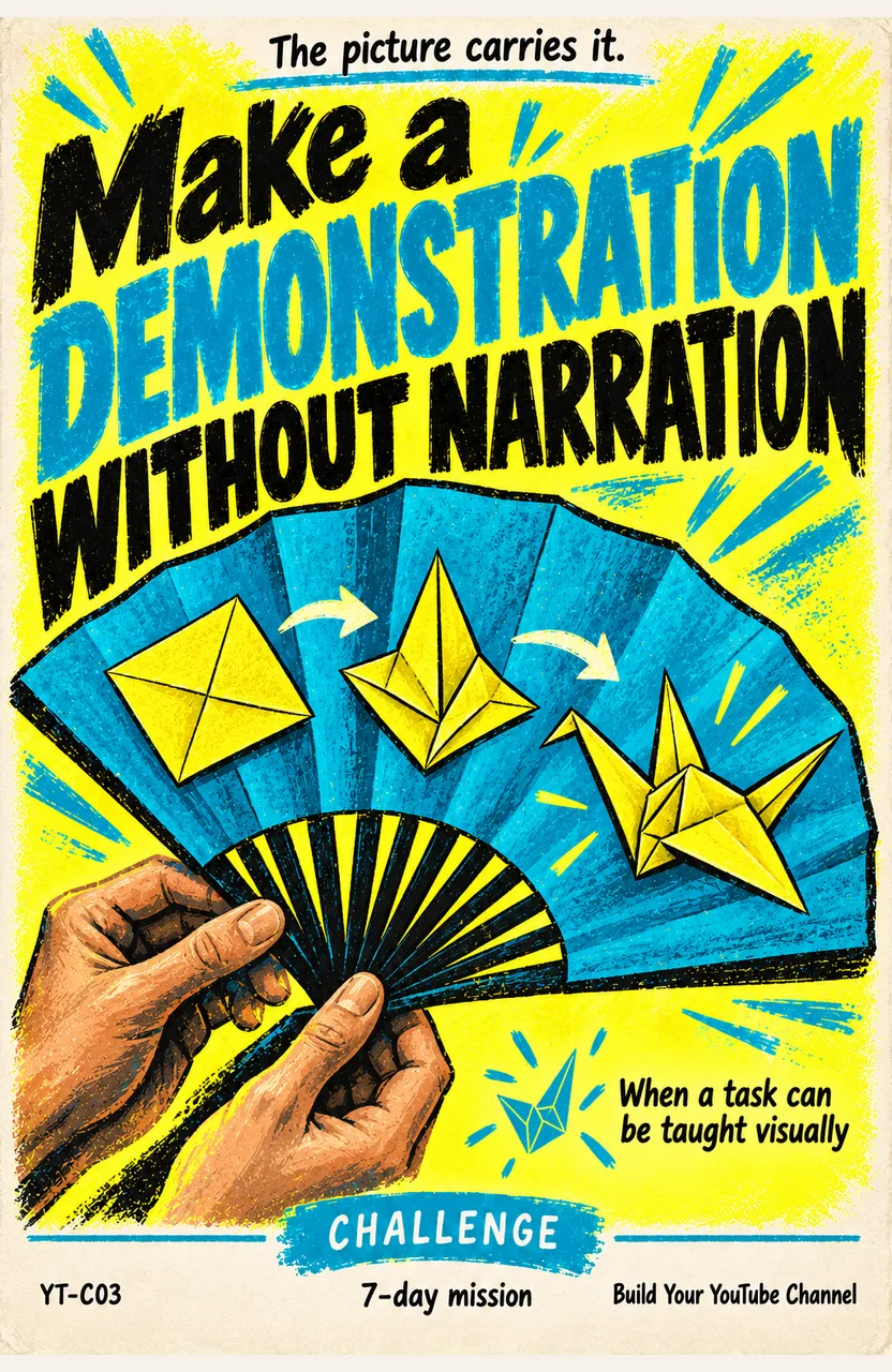 Make a demonstration without narration When: a task can be taught visually