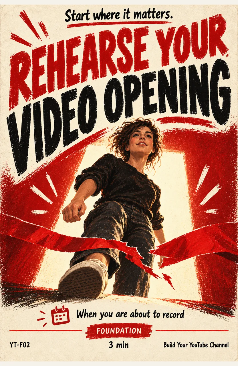 Rehearse your video opening When: you are about to record