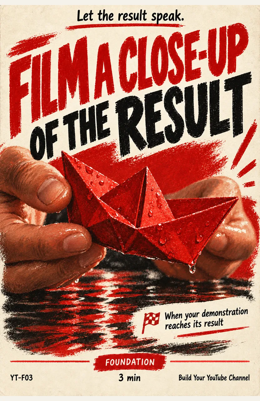 Film a close-up of the result When: your demonstration reaches its result