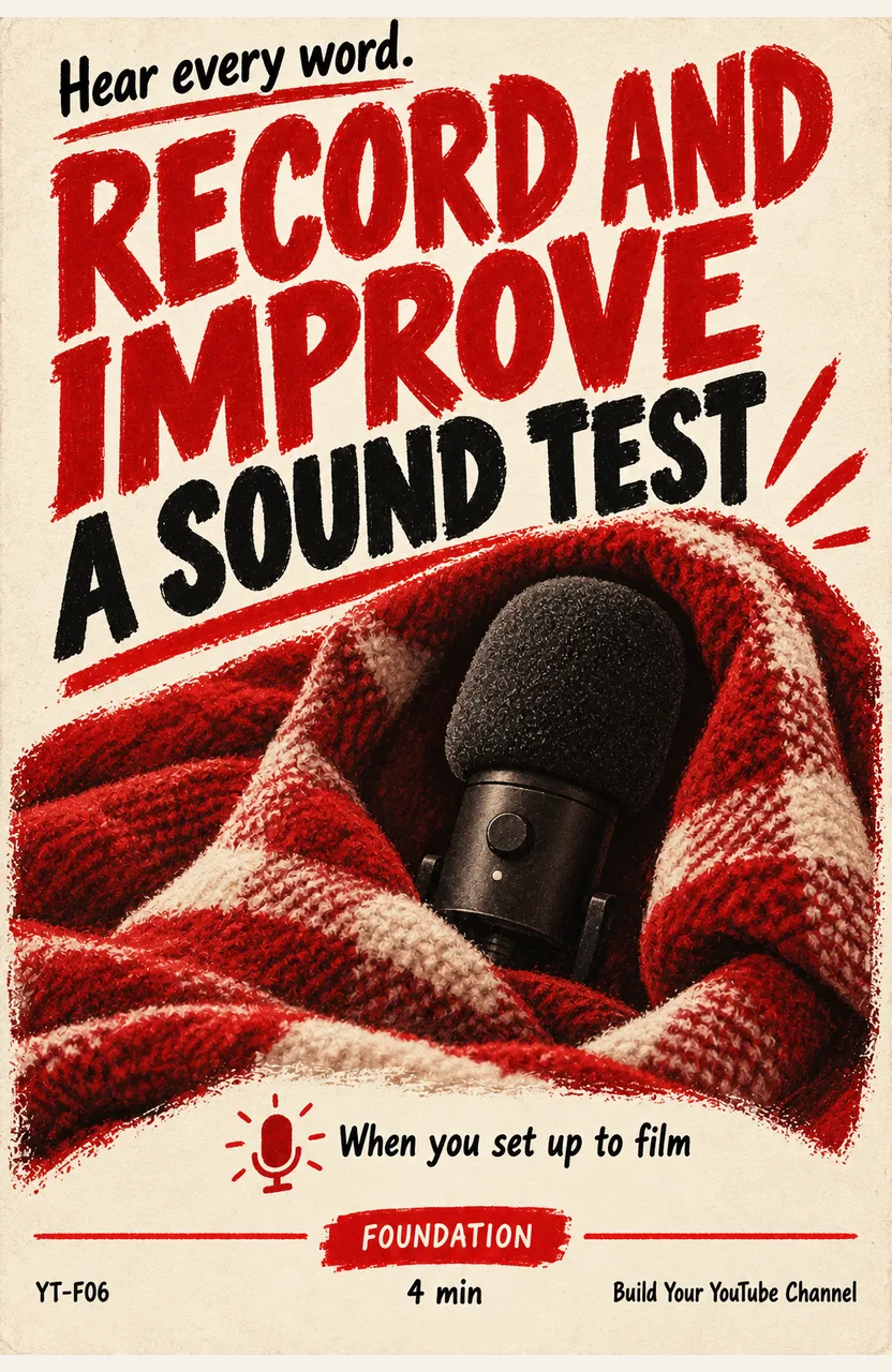 Record and improve a sound test When: you set up to film