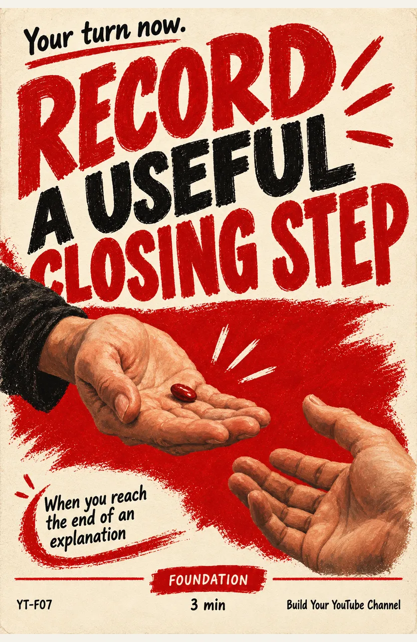 Record a useful closing step When: you reach the end of an explanation