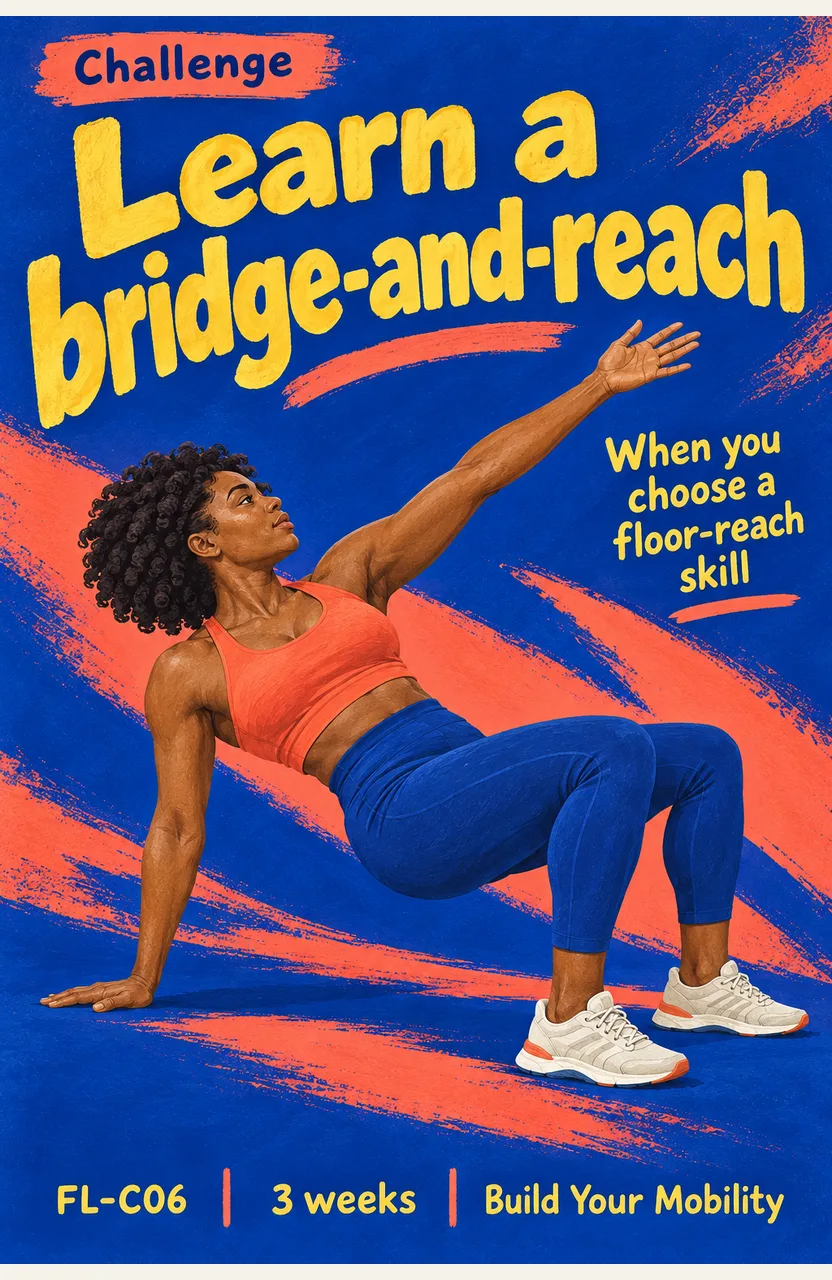 Learn a bridge-and-reach on both sides When: you choose a floor-reach skill