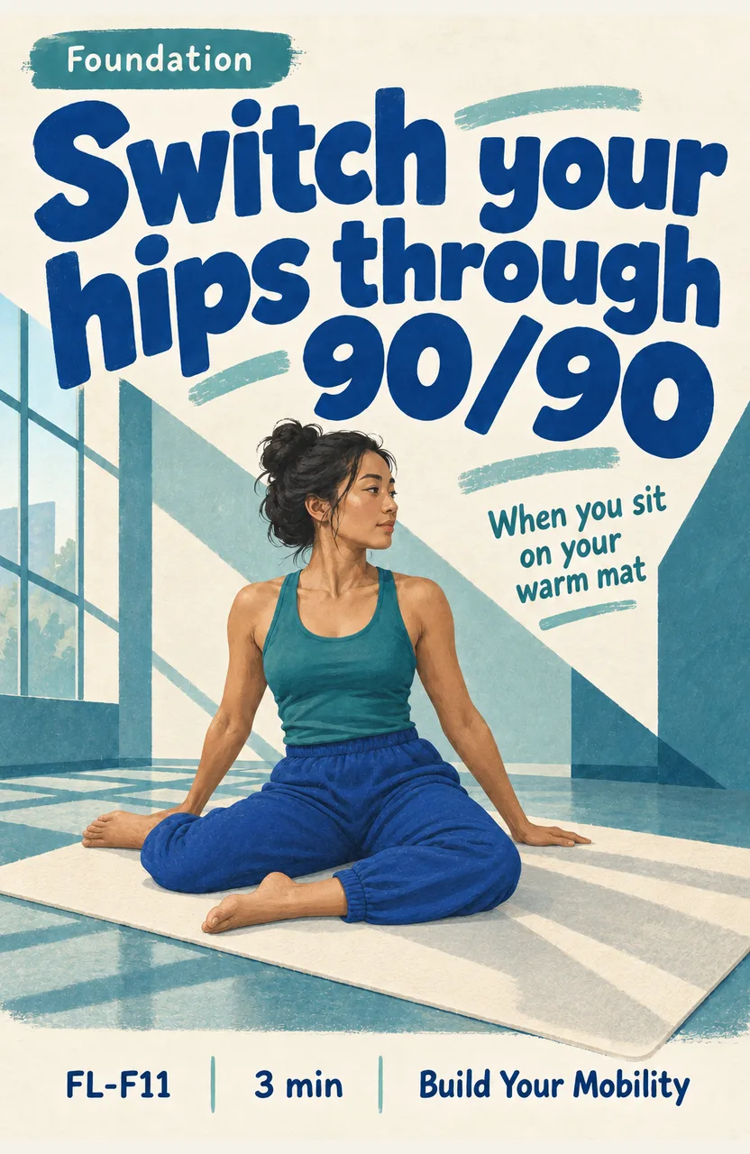Switch your hips through 90/90 When: you sit on your mat after warming up