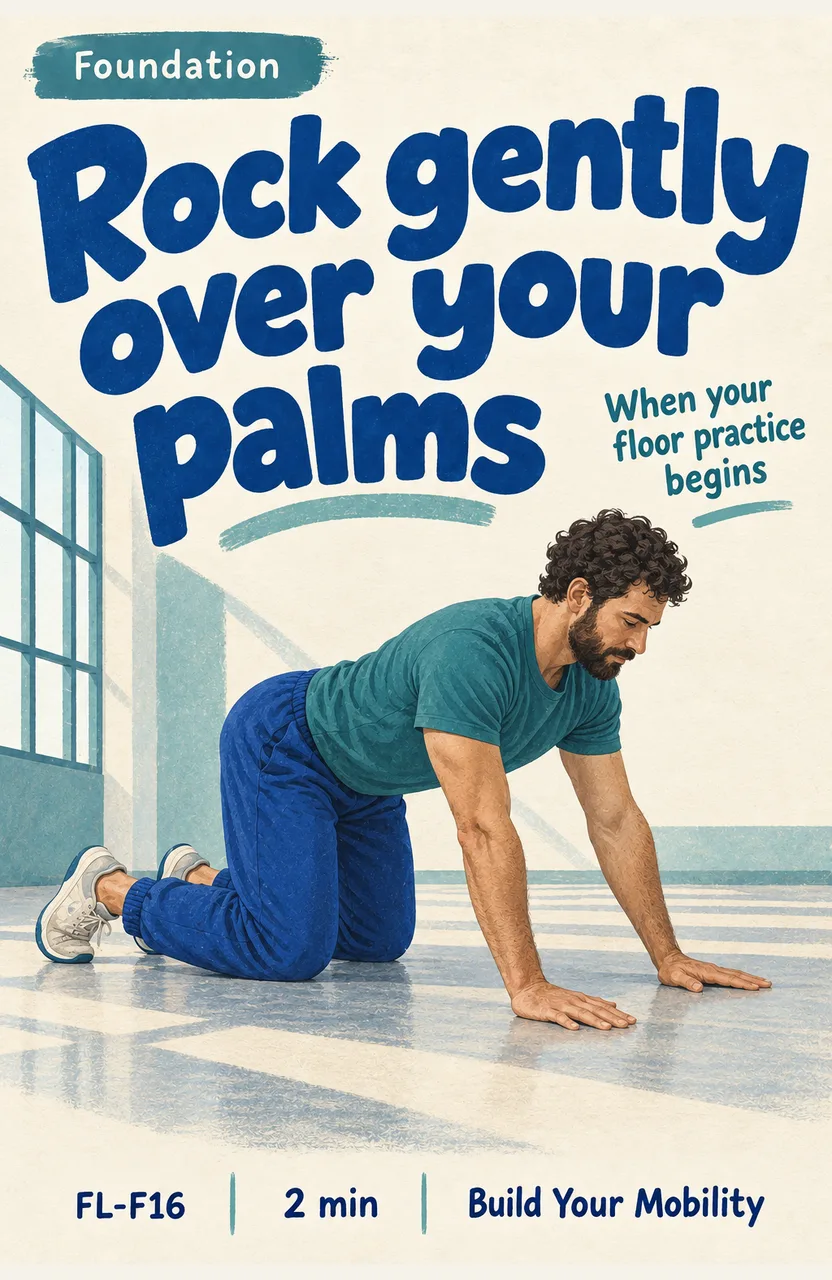 Rock gently over your palms When: you put your hands down for floor practice