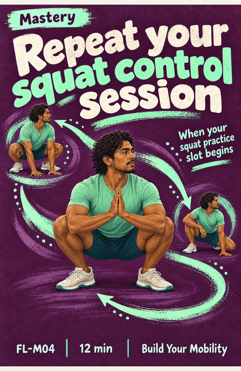 Repeat your squat range-and-control session When: your squat-practice slot begins