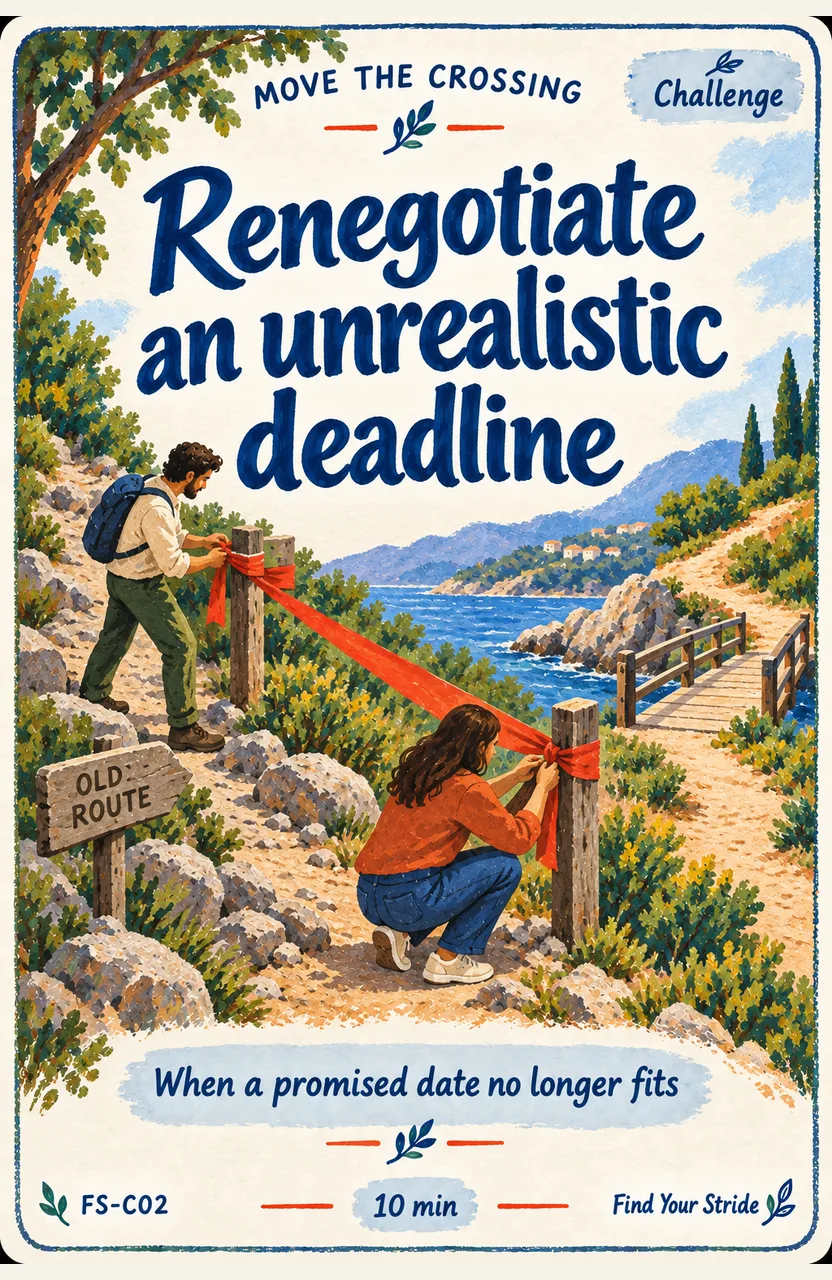 Renegotiate an unrealistic deadline When: When a promised date no longer fits.