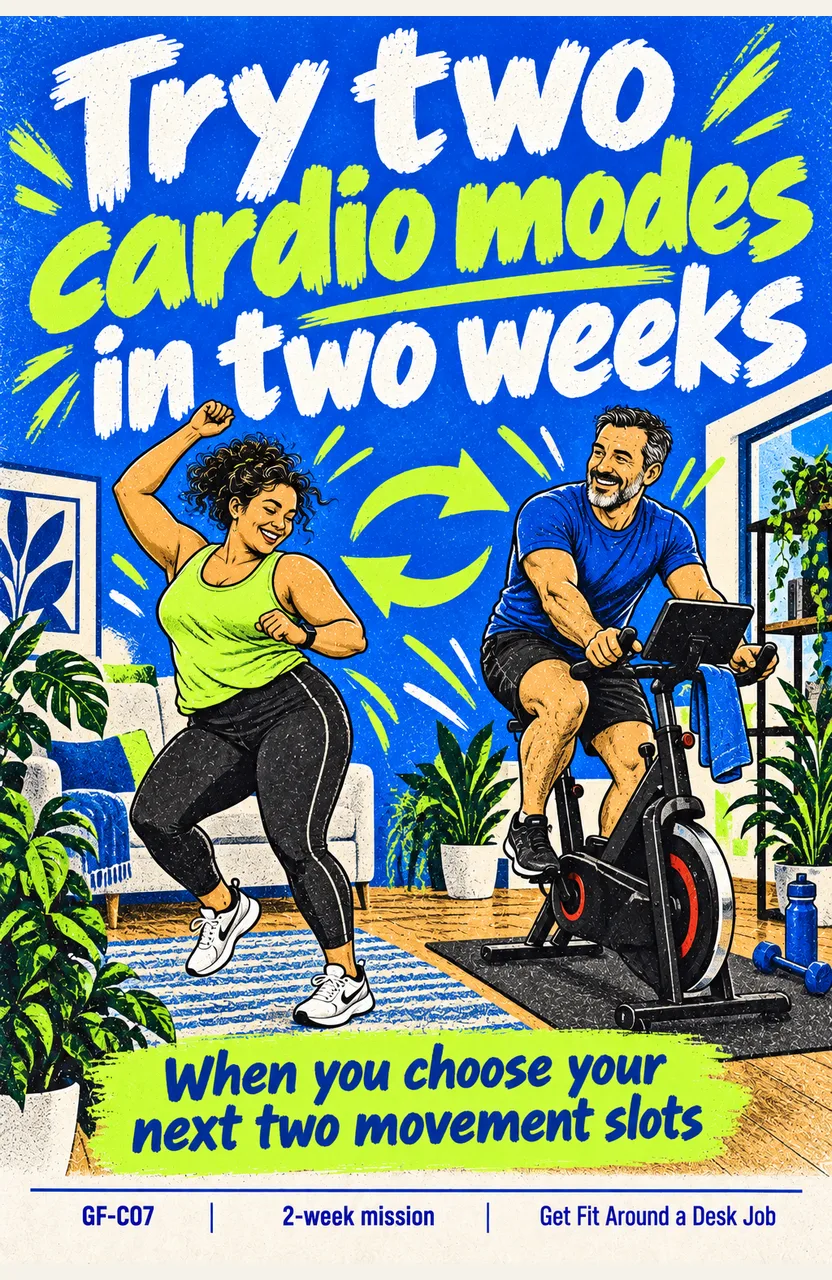 Try two cardio modes in two weeks When: you choose your next two movement slots