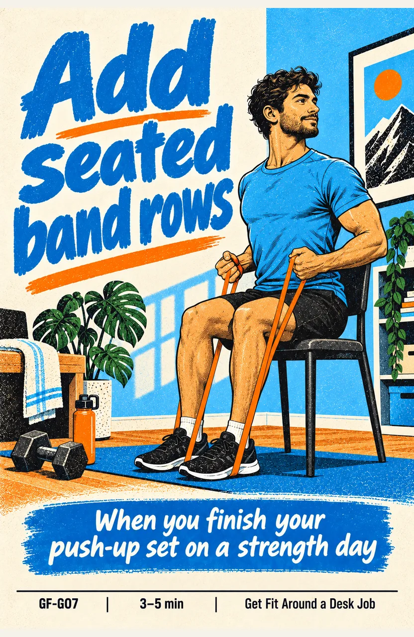 Add seated band rows to strength days When: you finish your push-up set on a strength day