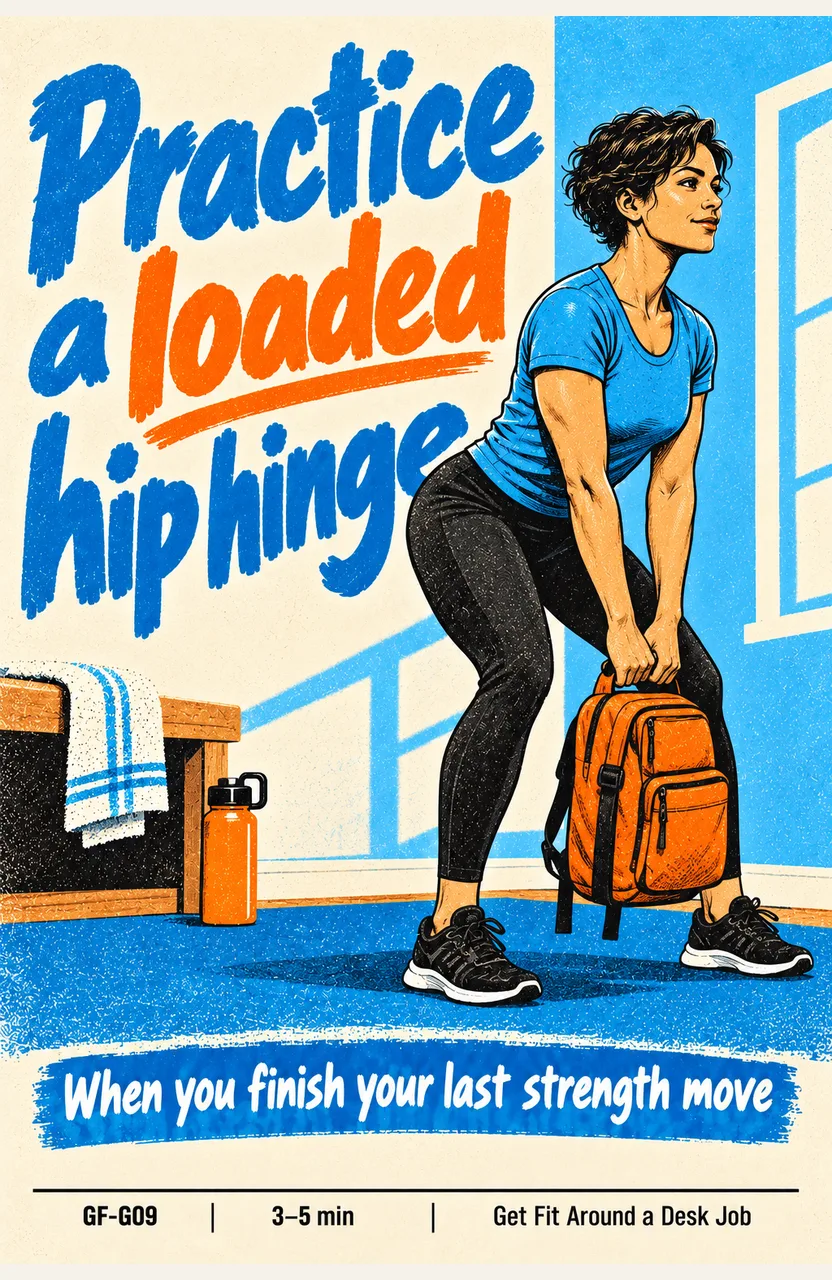 Practice a loaded hip hinge When: you finish your last strength move