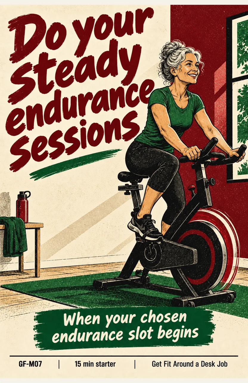 Do your steady endurance sessions When: your chosen endurance slot begins
