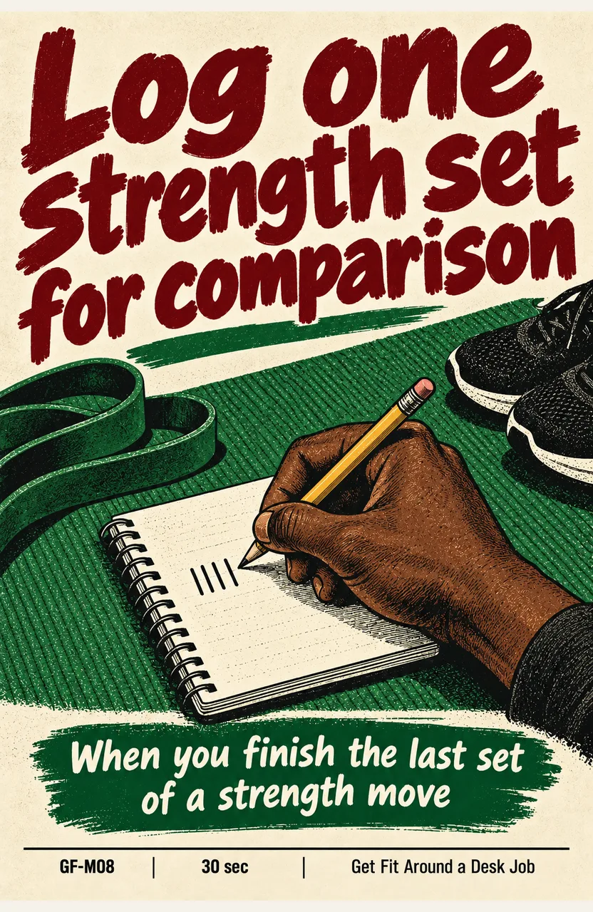 Log one strength set for comparison When: you finish the last set of a strength move