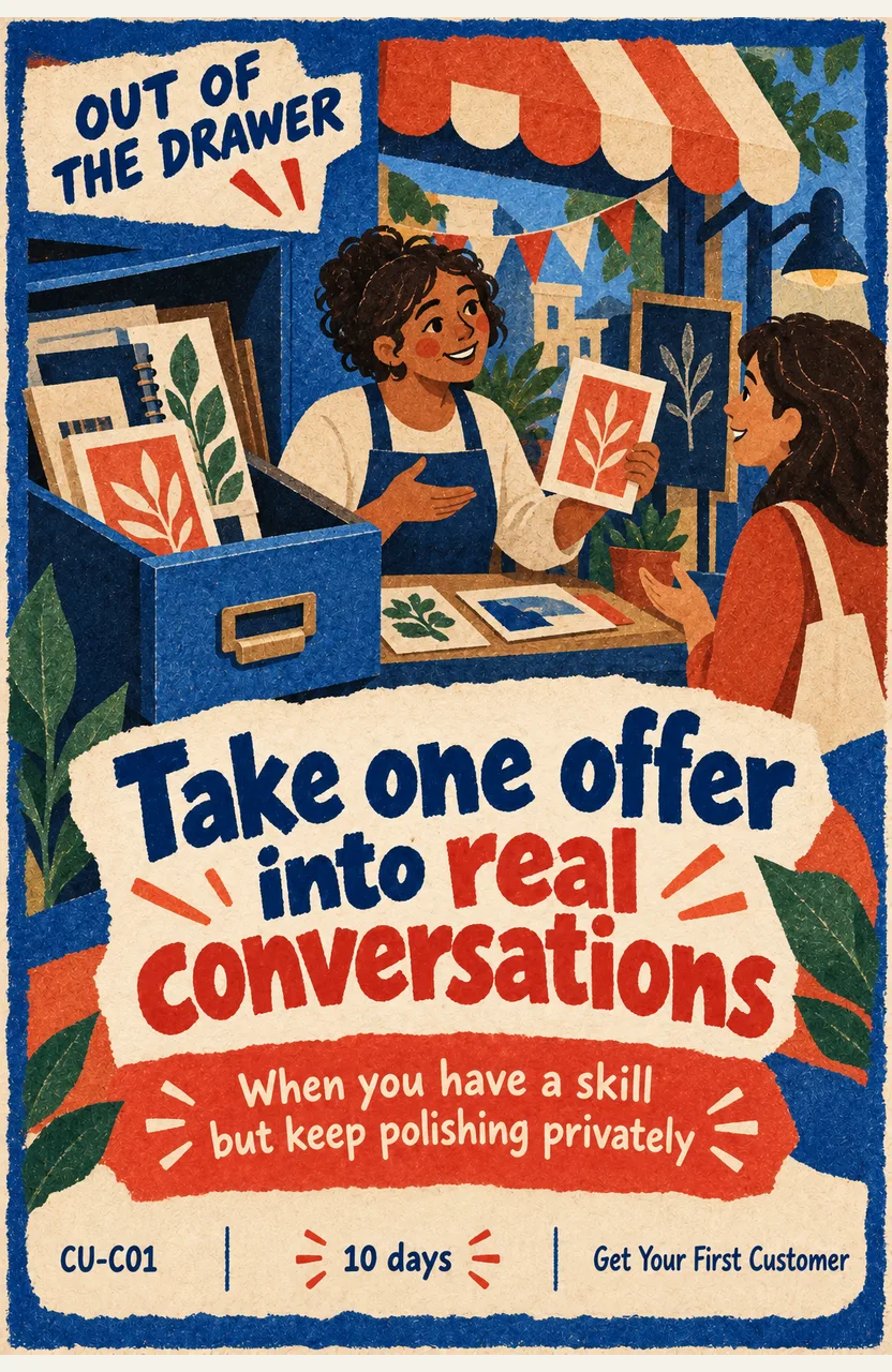 Take one offer into real conversations When: you have a skill but keep polishing privately