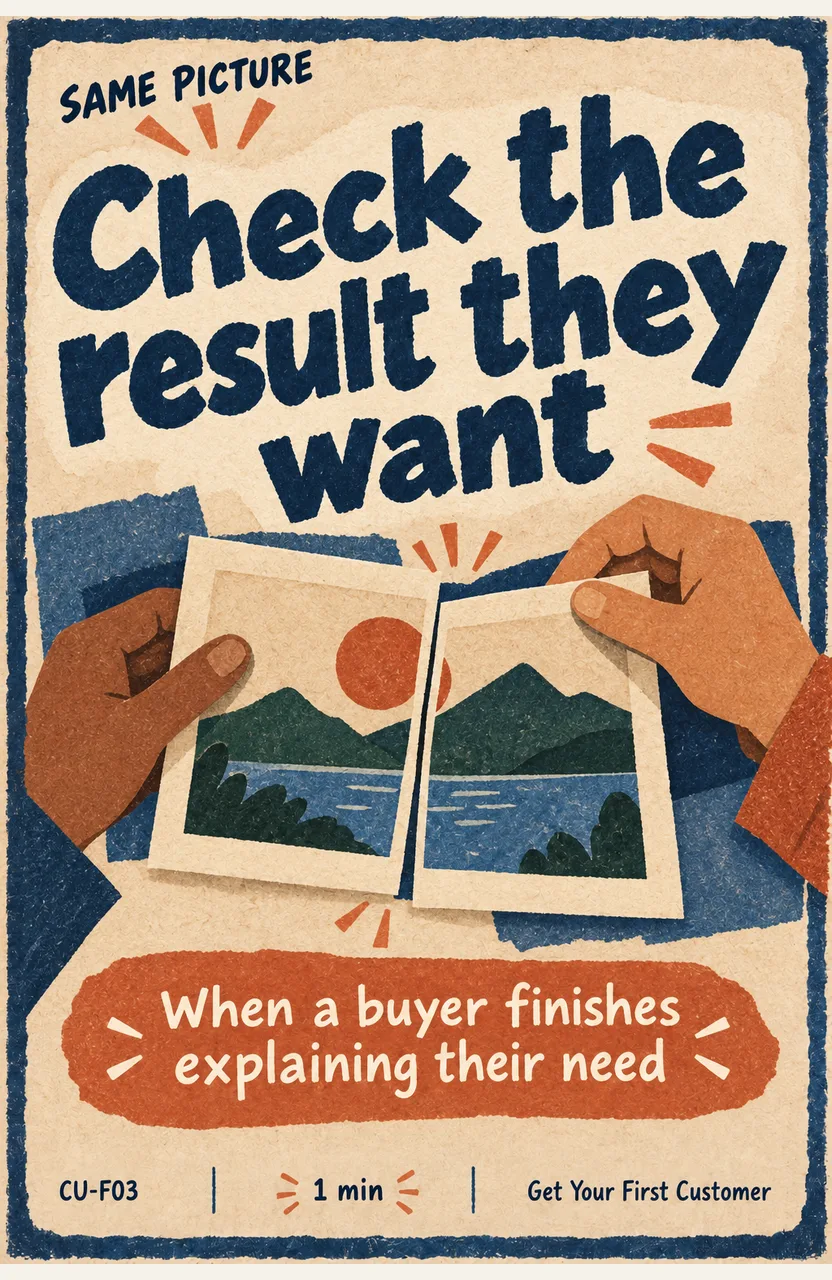 Check the result they want When: a buyer finishes explaining their need