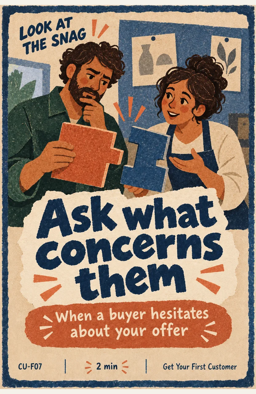 Ask what concerns them When: a buyer hesitates about your offer