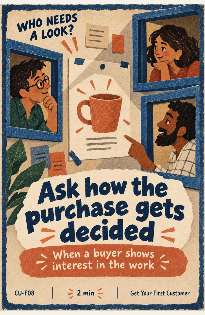 Ask how the purchase gets decided When: a buyer shows interest in the work