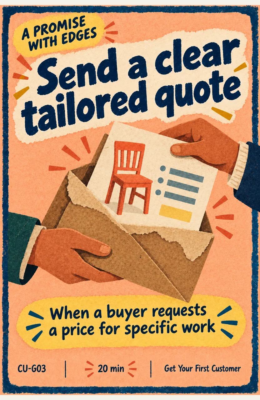 Send a clear tailored quote When: a buyer requests a price for specific work
