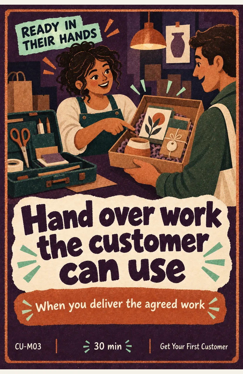 Hand over work the customer can use When: you deliver the agreed work