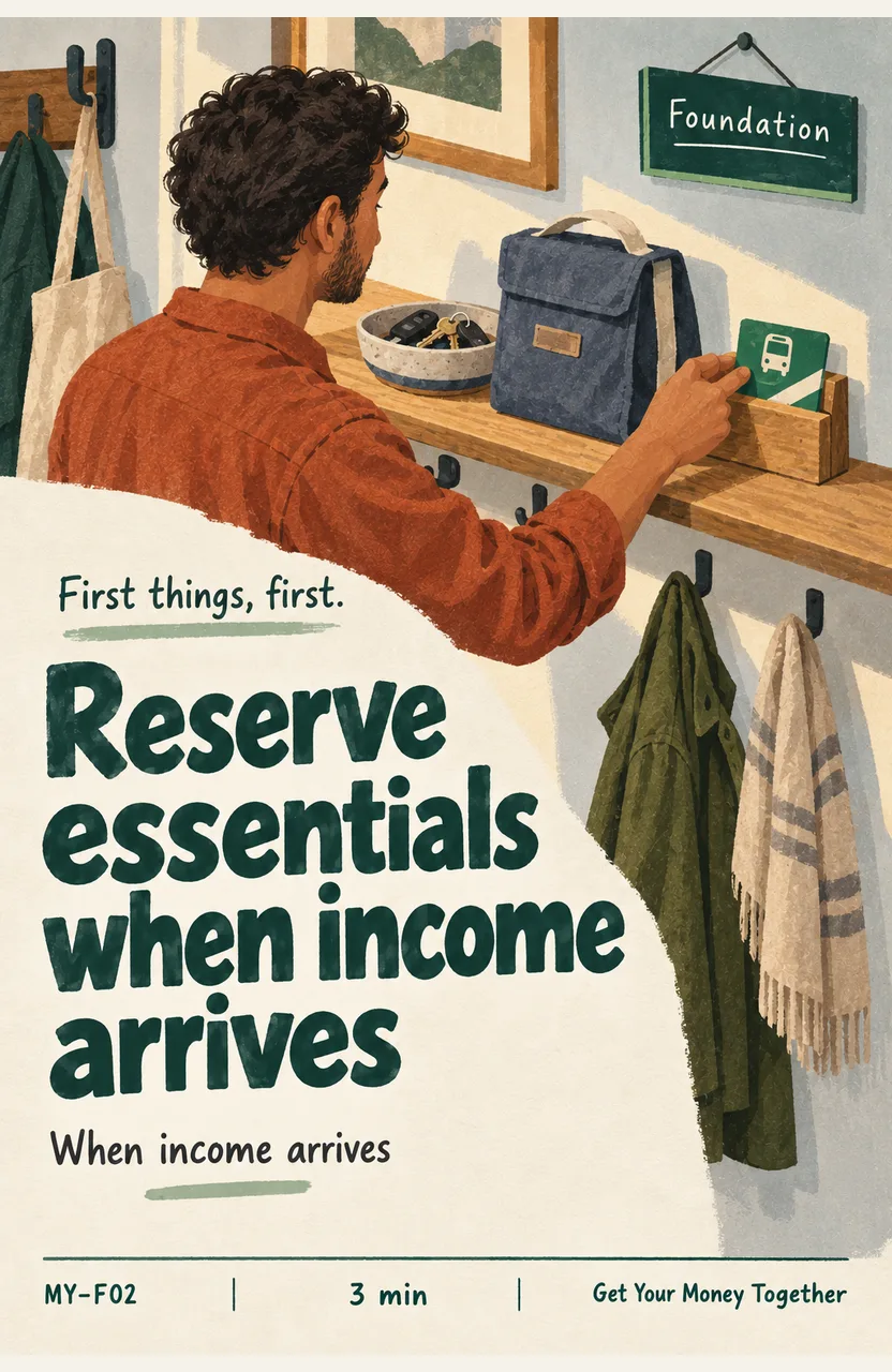 Reserve essentials when income arrives When: income lands in your account