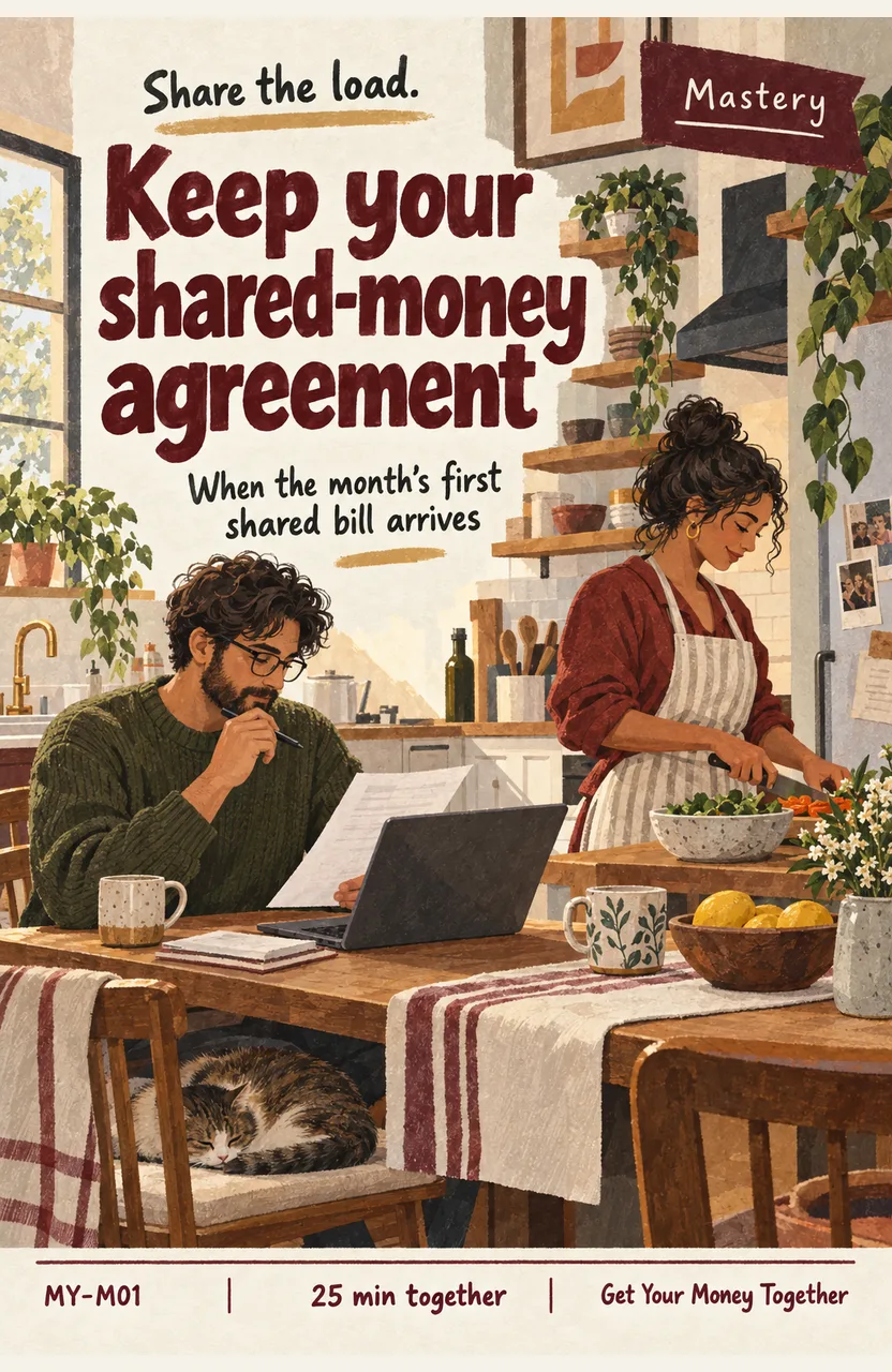 Keep a shared-money agreement each month When: the first shared bill of the month arrives
