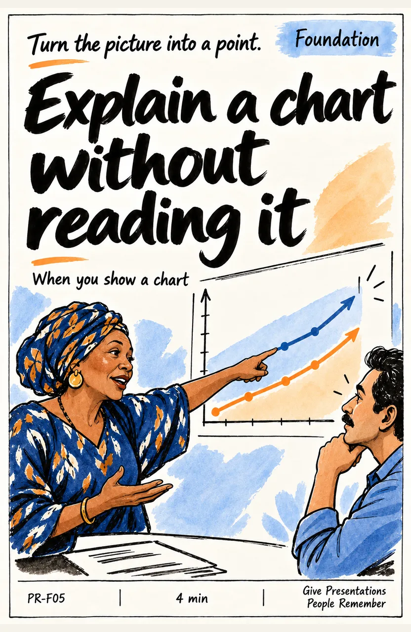 Explain a chart without reading it When: you show a chart