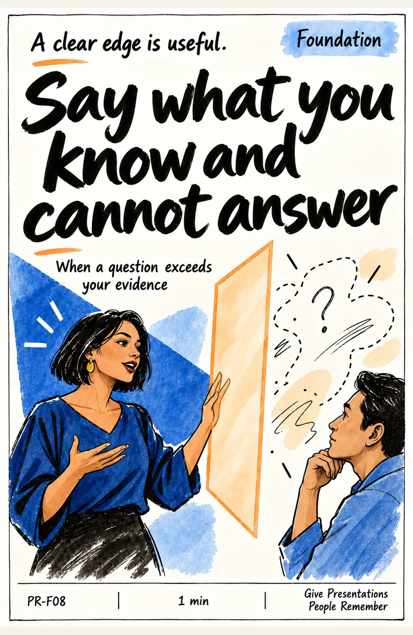 Say what you know and cannot answer When: a question exceeds your evidence