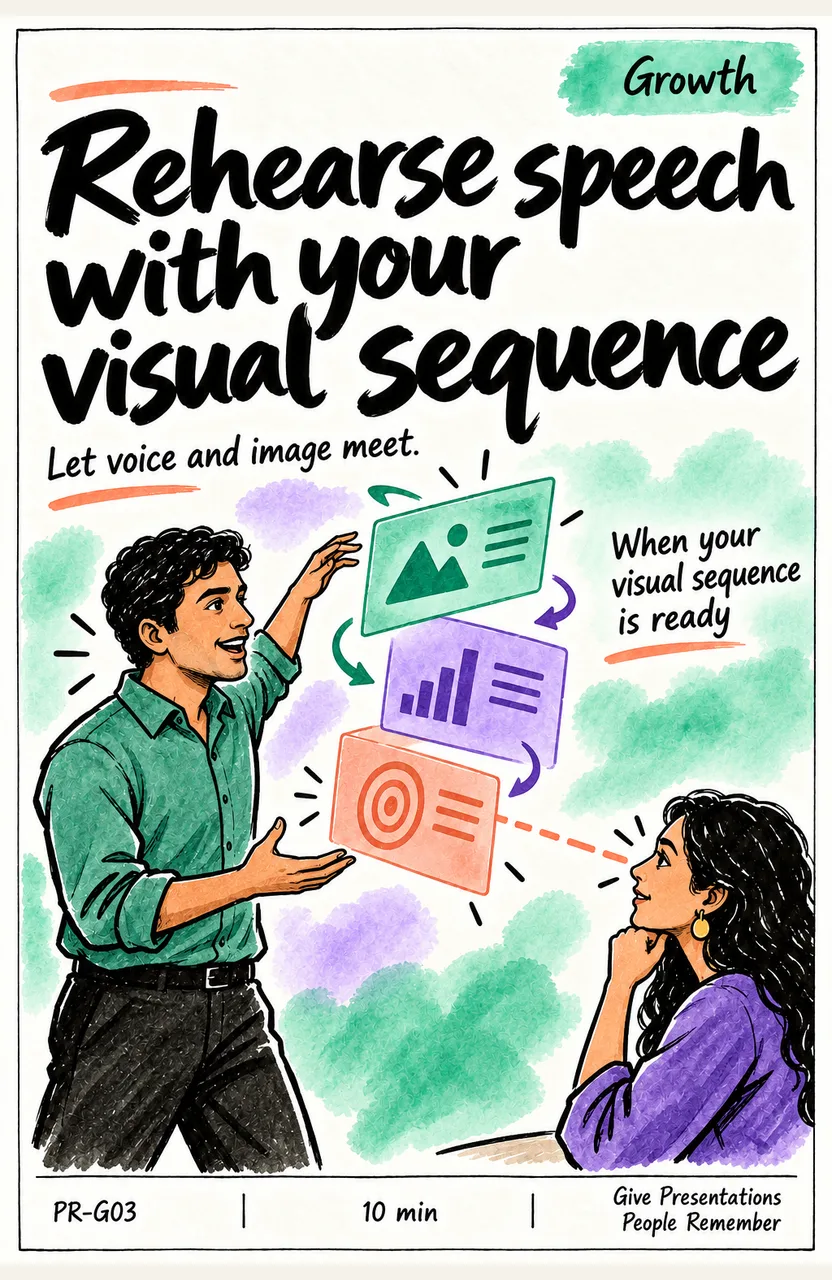 Rehearse speech with your visual sequence When: your visual sequence is ready
