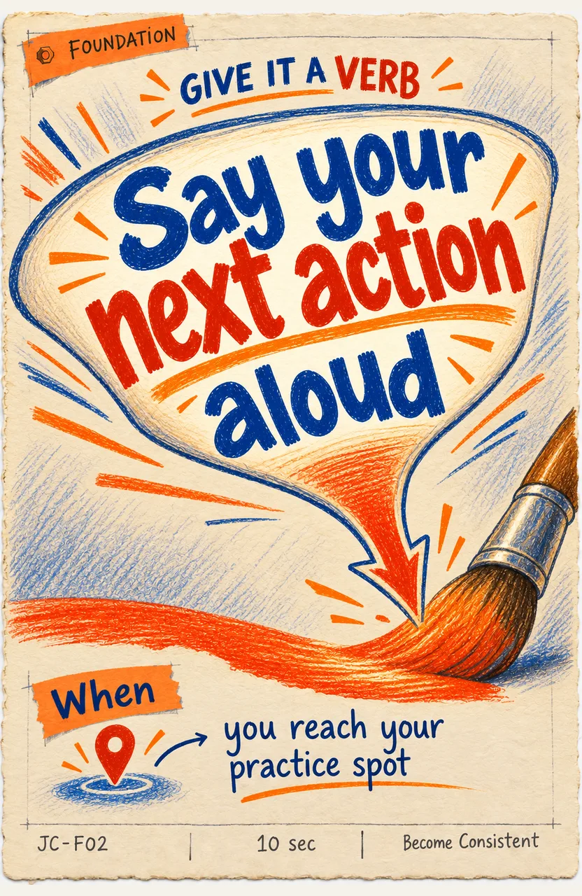 Say Your Next Action Before Starting Your Practice When: you reach your practice spot